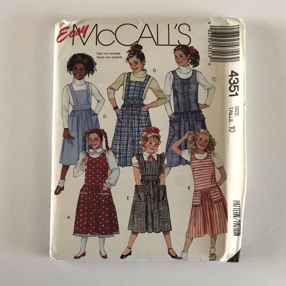 🧵3for12🧵 VTG McCall’s Pattern 4351 Child’s Jumper Jumpsuit